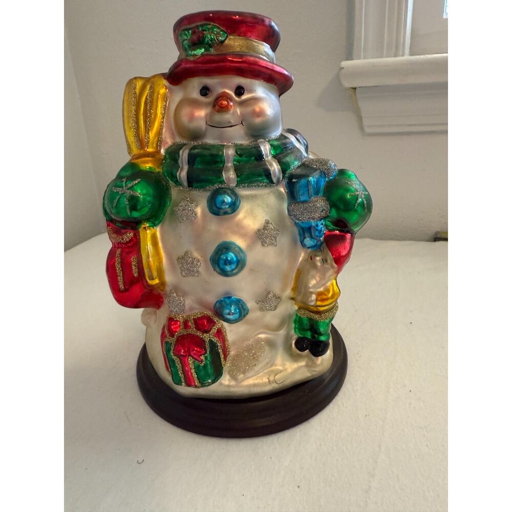 Thomas Pacconi Classic 10" Blown Glass Snowman
